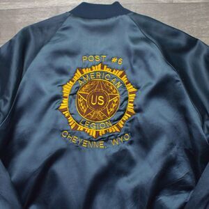 Vintage West Ark American Legion Post 6 Cheyenne, Wyo Men’s Satin Jacket Size S
